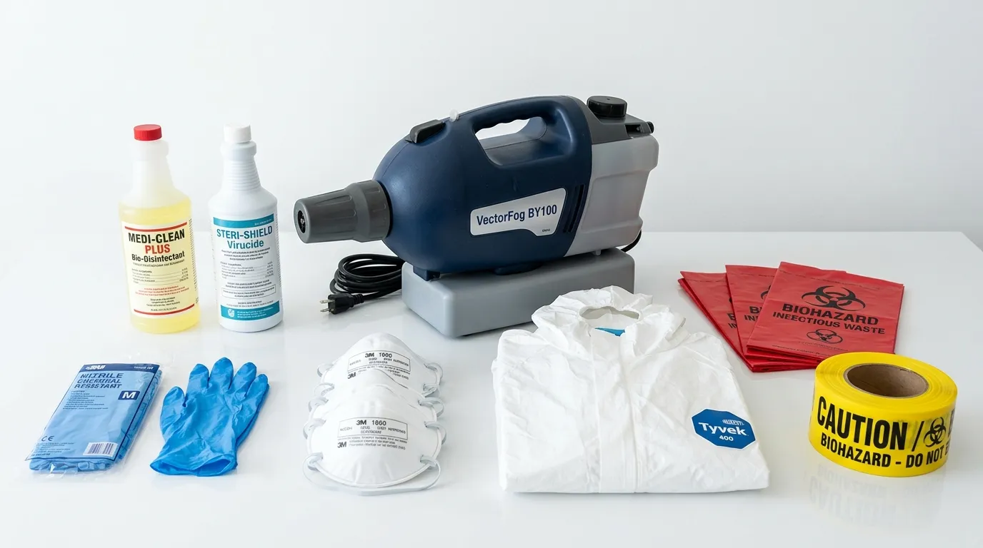 Professional biohazard remediation crew working in Manville